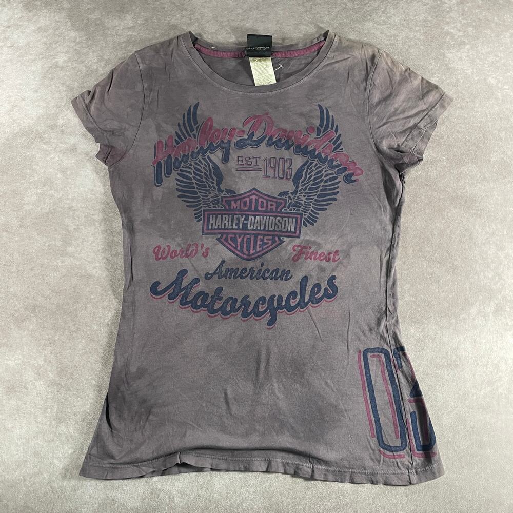Vintage Y2K Harley Davidson Sturgis South Dakota Purple Women's Medium Top Biker